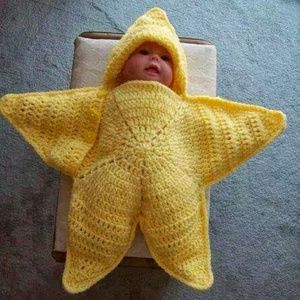 Baby star cocoon, handmade crochet